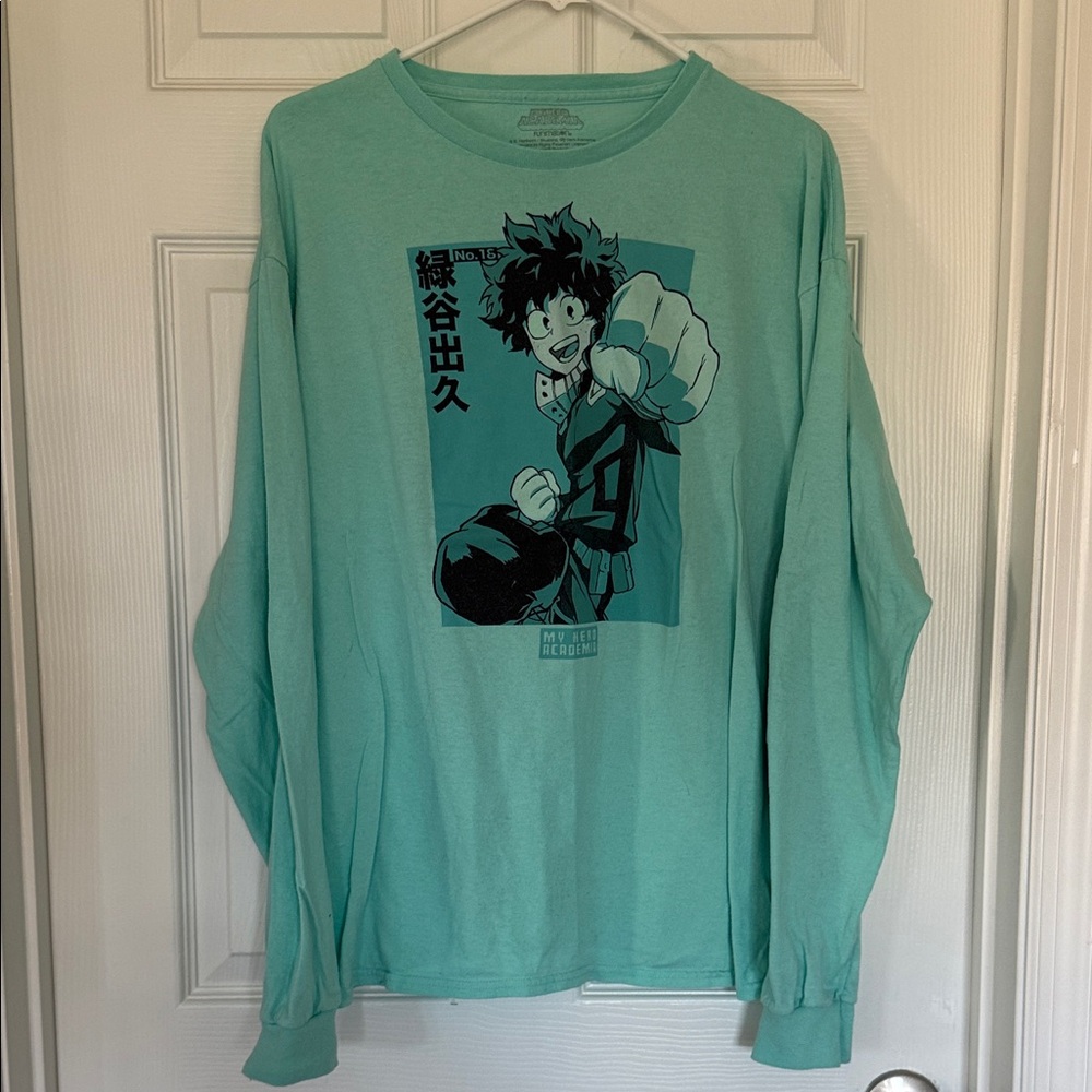 My Hero Academia men’s green long sleeves teeshirt